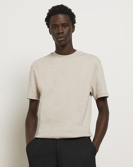 River Island Ecru Ri Studio Slim Fit 