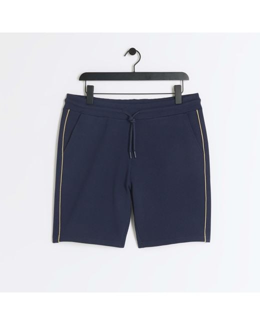 River Island Blue Textured Shorts for men