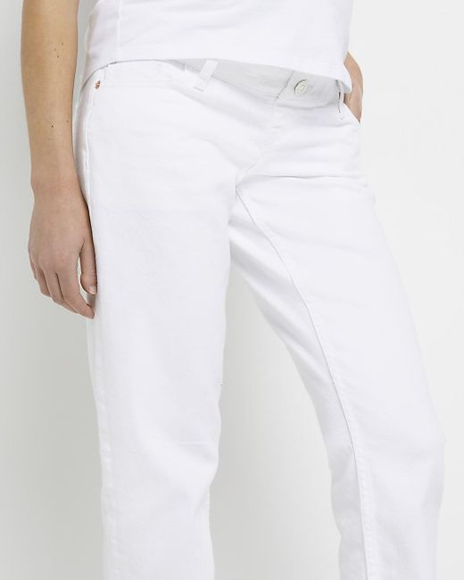 Denim Mid Rise Maternity Mom Jeans 