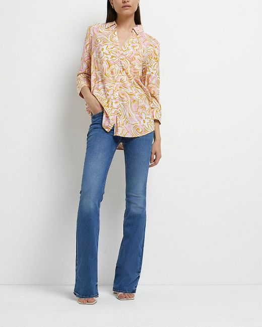 River Island Pink Floral Shirt | Lyst
