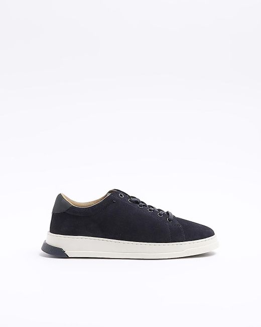 River Island Blue Navy Suede Trainers for men