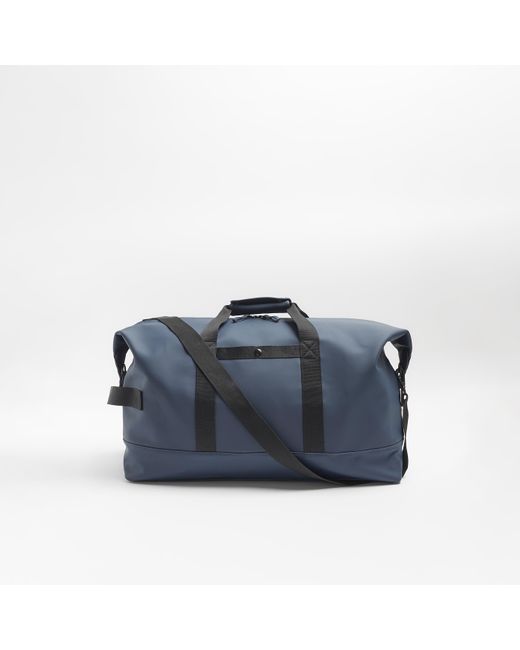 River Island Blue Navy Zip Travel Bag for men