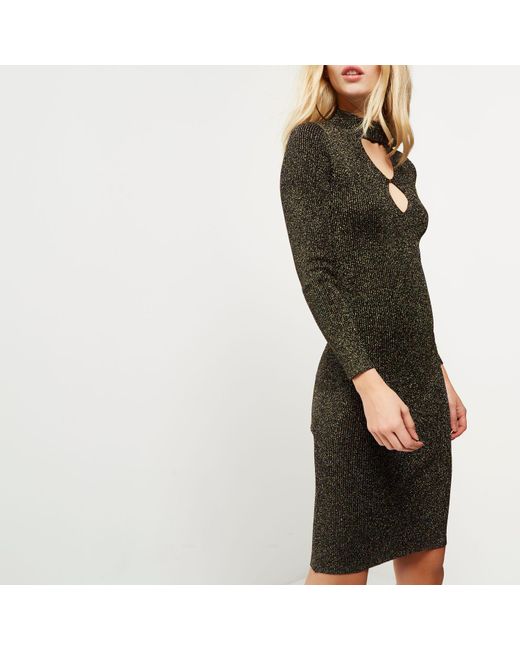 river island black sparkle dress