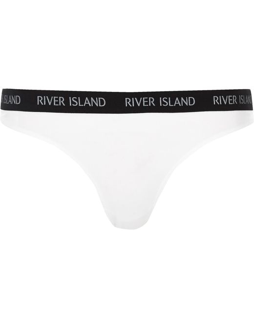 River Island White Marl Sports Thong for men