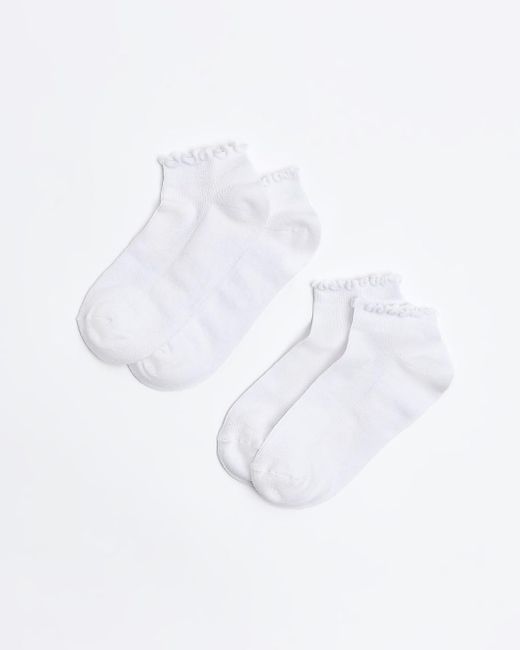 River Island White Frill Socks Multipack Lyst