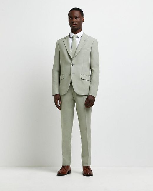 River Island Slim Fit Suit Trousers in 