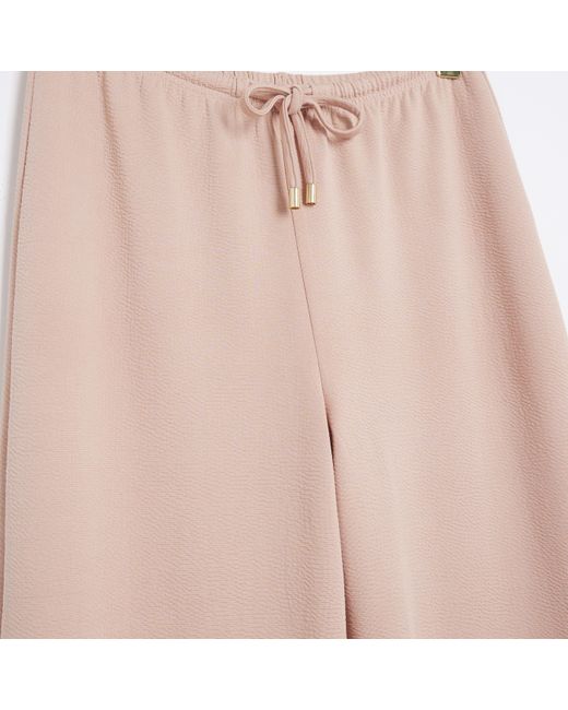 River Island Natural Pink Pull On Wide Leg Trousers