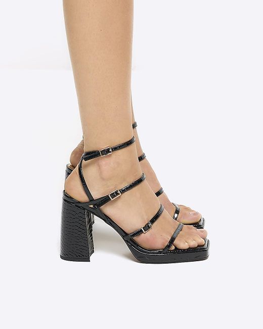 River Island Buckle Platform Sandals in White Lyst