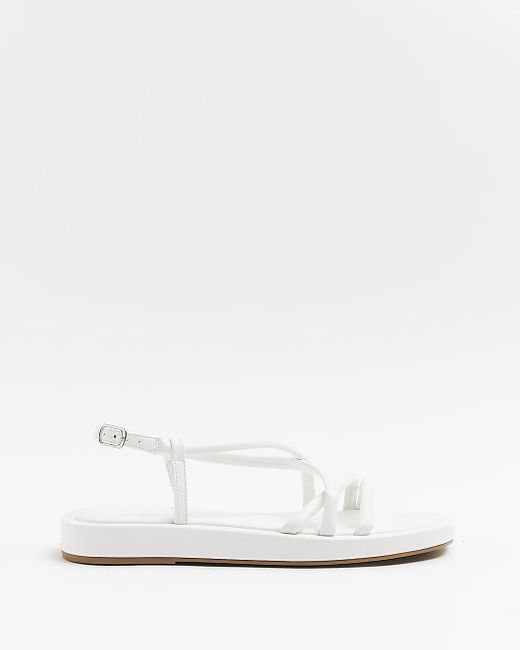 River Island White Strappy Sandals | Lyst