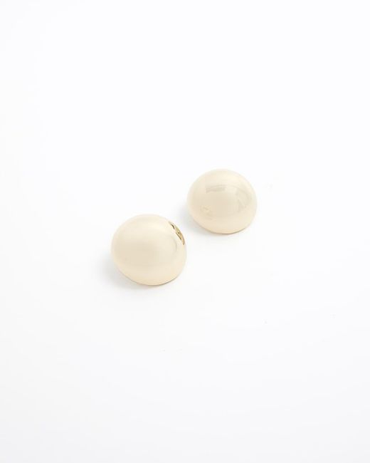 River Island White Gold Ball Stud Earrings