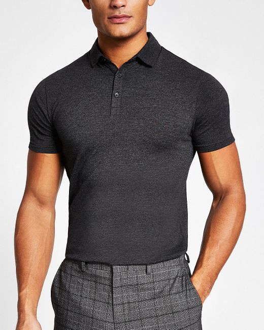 River Island Cotton Dark Grey Essential 