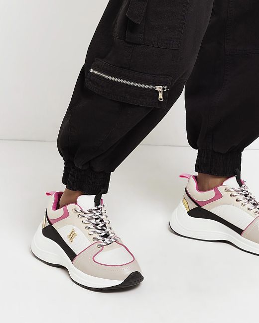 river island white chunky trainers