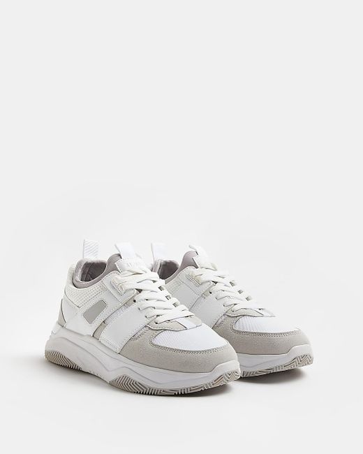 River Island White Luxe Sport Runner Trainers for Men | Lyst