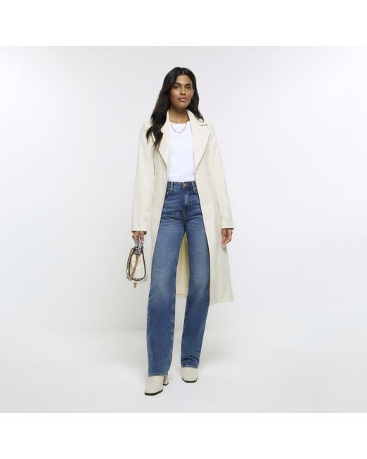 Plus cream faux fur belted coat