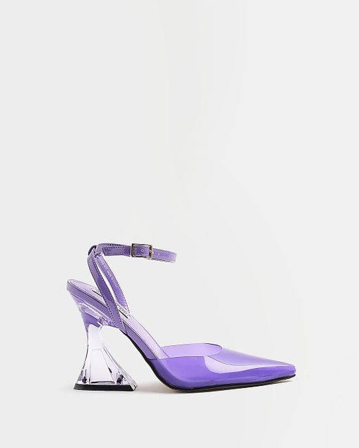 River Island Purple Perspex Heeled Shoes | Lyst UK