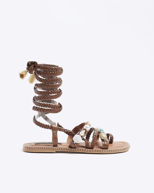 Beaded gladiator sandals sale
