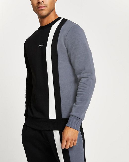 black slim fit sweatshirt