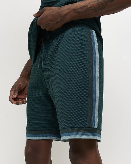 River Island Green Slim Fit Stripe 