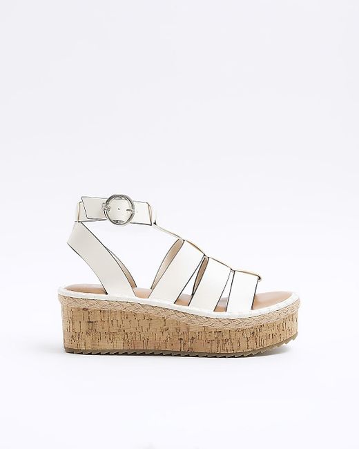 River island deals white sandals