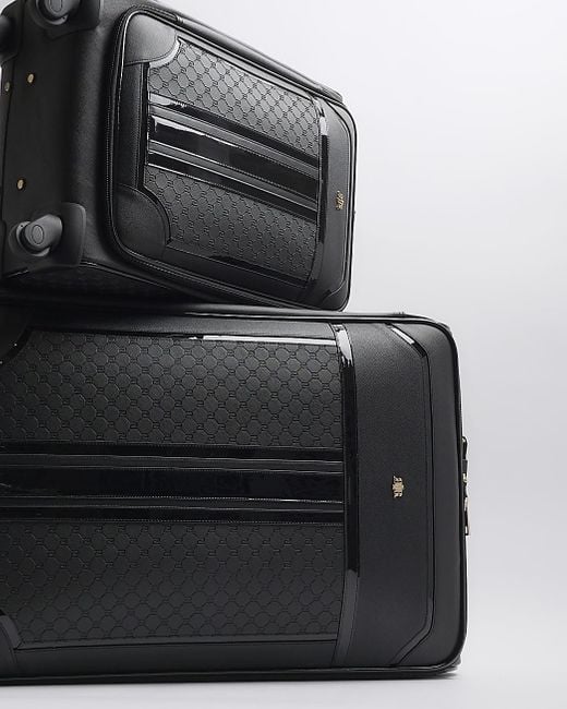 River Island Gray Monogram Suitcase Multipack