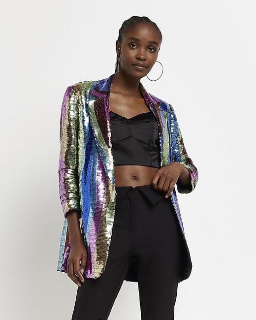 River island sequin best sale jacket