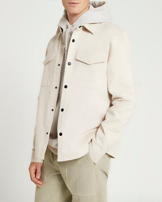 beige long shacket