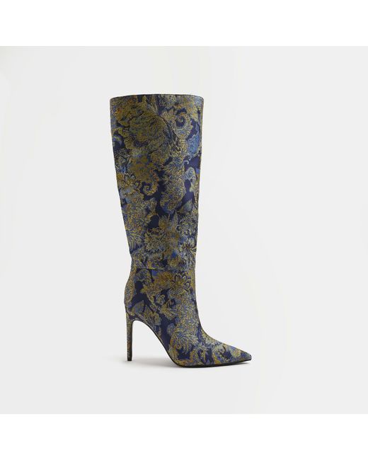 River island navy store boots