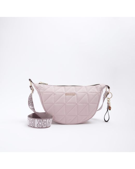 River Island Pink Soft Quilted Cross Body Bag