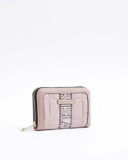 River Island Pink Soft Quilted Webbing Purse
