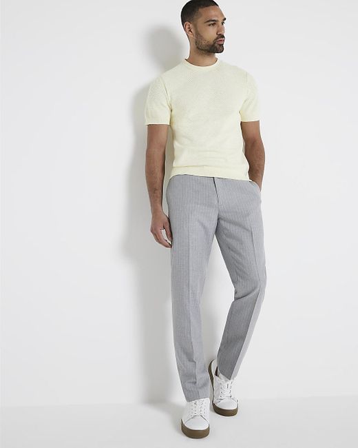 River Island Natural Textured Knit T-shirt for men