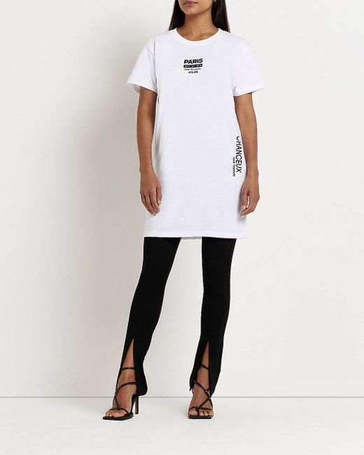 River Island Graphic Longline T-shirt 