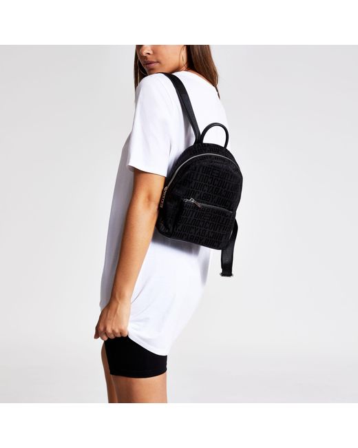 Juicy Couture Juicy Couture Black Monogram Mini Backpack | Lyst
