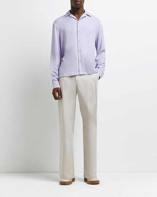 River Island Purple Regular Fit Revere 