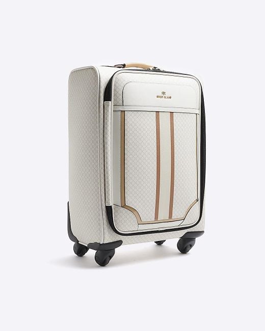 River Island White Ri Monogram Webbing Suitcase