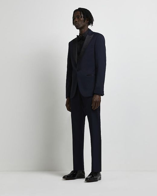 River Island Satin Slim Fit Tuxedo Suit 