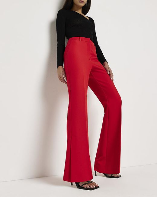 River Island Split Hem Fla Trousers in 