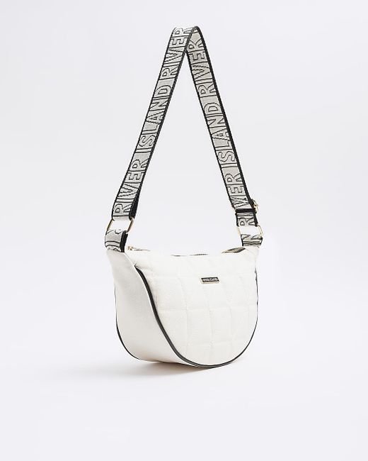 River Island White Cream Soft Quilted Cross Body Bag