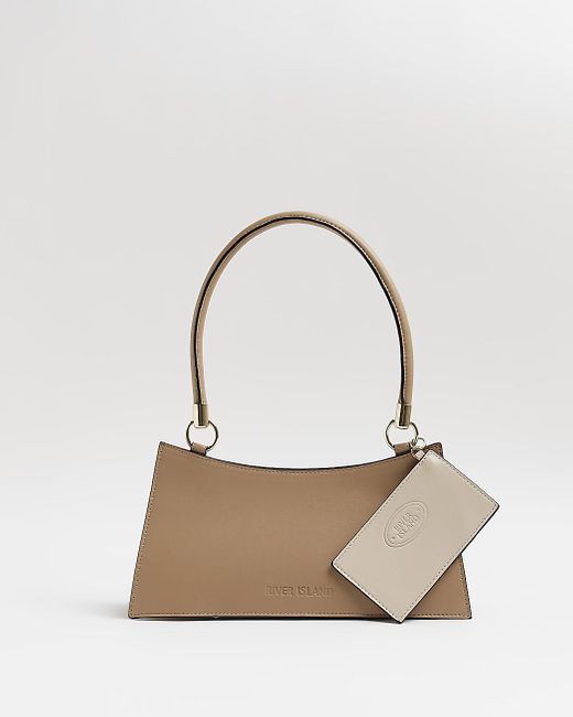 River Island Brown Faux Leather Should Bag in White Lyst