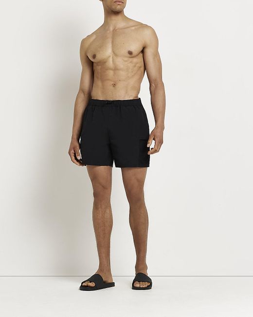 Black Skinny Fit Swim Shorts 