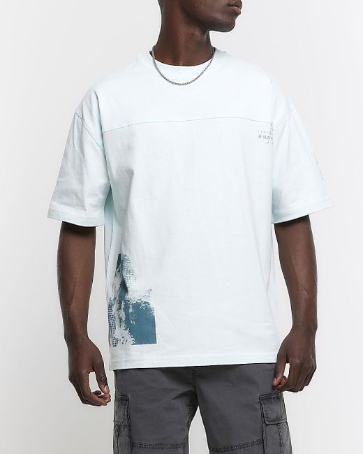 River Island White Utility Graphic T-shirt for men