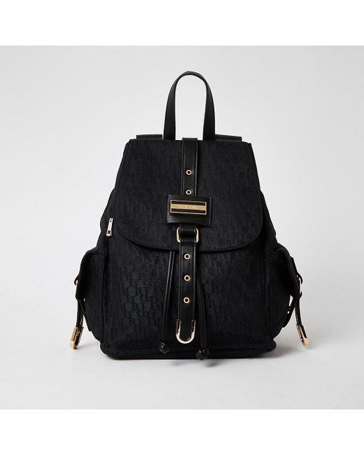 river island backpack black