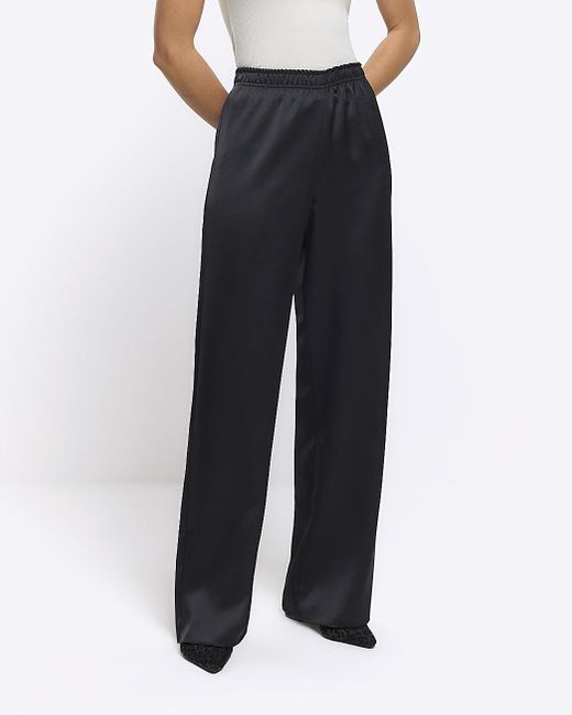 River Island Womens Cream Twill Wide Trousers Size 14 | eBay