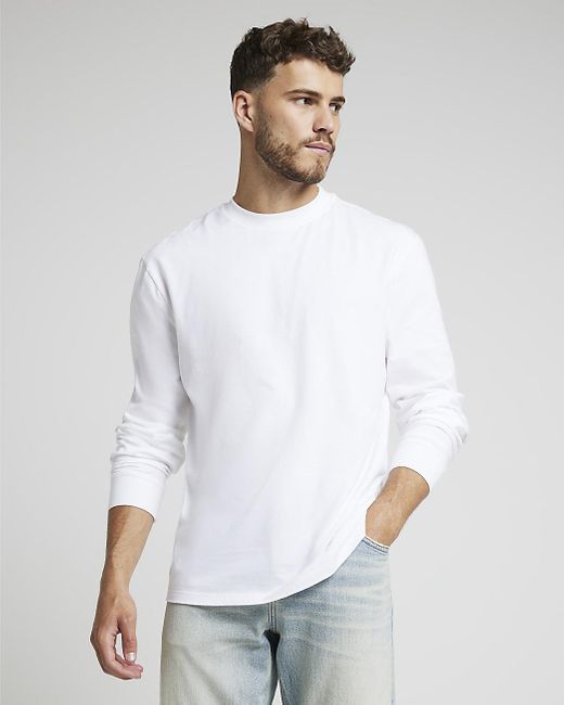River Island White Essential T-shirt for men