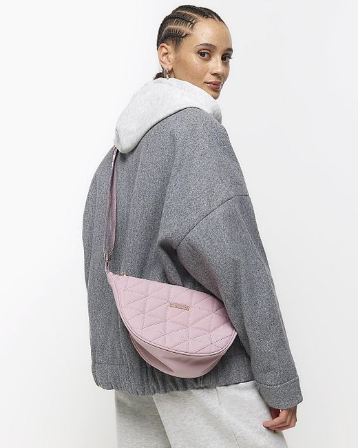 River Island Pink Soft Quilted Cross Body Bag Lyst UK