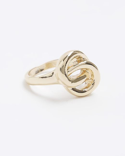River Island White Gold Colour Knot Ring
