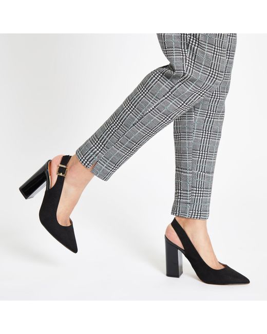 black block heel sling back