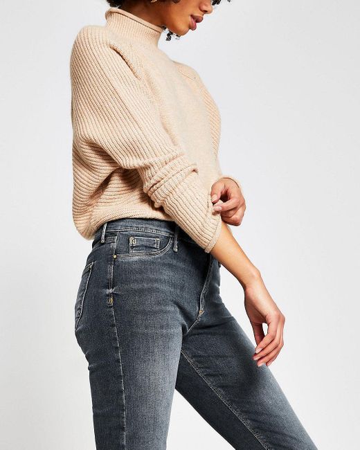 River Island Denim Molly Mid Rise Skinny Jeans in Blue - Lyst