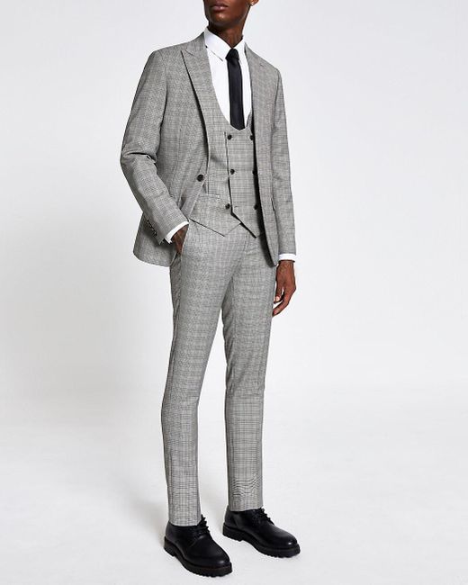 Heritage Check Skinny Fit Suit Trousers 