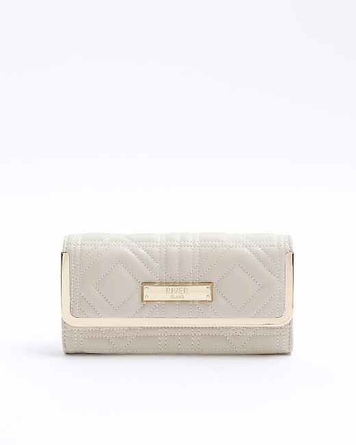 River Island White Cream Quilted Purse