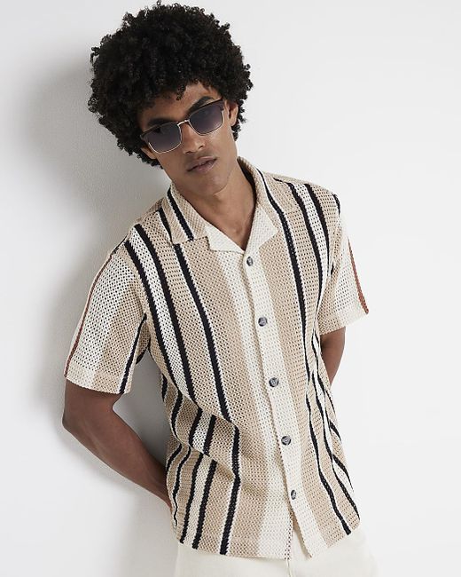 Black and white striped shirt river island online